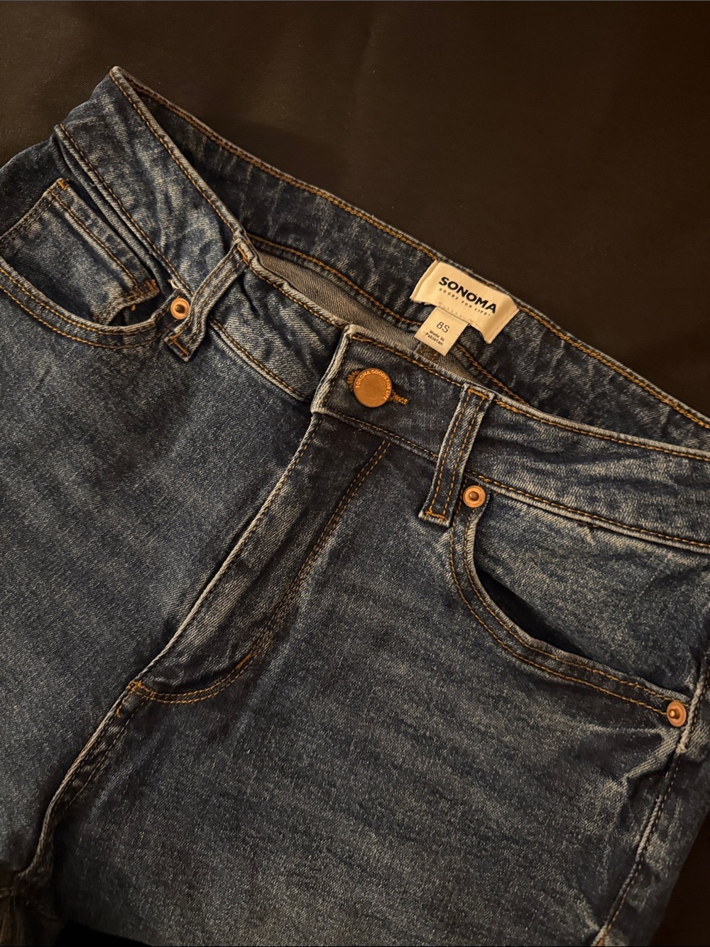 Sonoma Slim Fit Dark Blue Juniors Jeans Size 8S